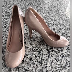 Classic Patent Nude Pink High Heel Pumps - Women